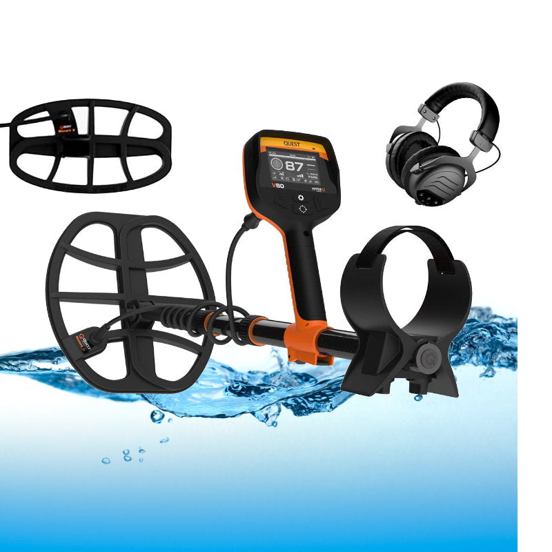 Quest V80 Double Blizzard Metalldetektor mit Funkkopfhörer