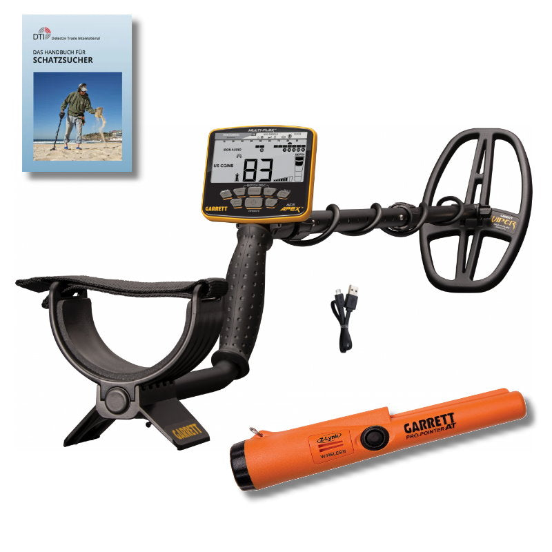 Garrett ACE APEX Metalldetektor & Pinpointer PRO-Pointer AT Z-Lynk & Schatzsucherhandbuch