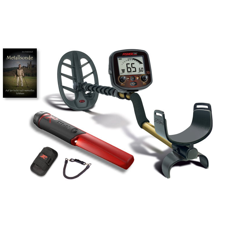 Metalldetektor Fisher F19 mit Pinpointer MI-4 & Schatzsucherhandbuch