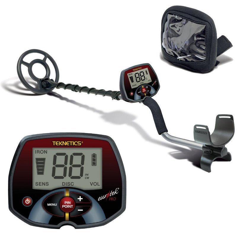 Teknetics Eurotek PRO (LTE) Metalldetektor (neueste Version) & gratis Displayschutz